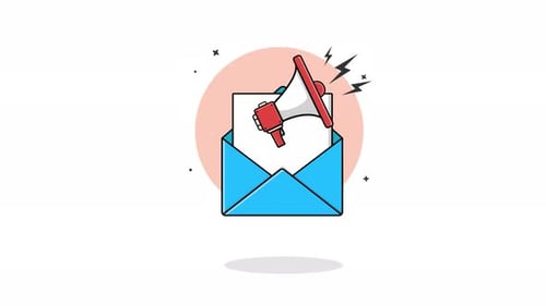 Email Megaphone Marketing Announcement Icon Animation