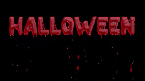 Halloween Text Realistic Bloody Title With Alpha Channel