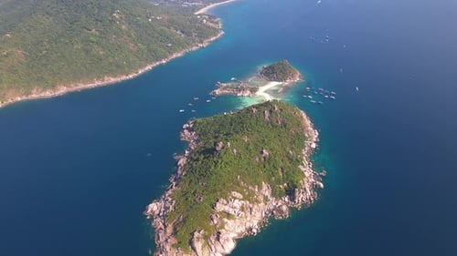 Aerial View of a Tropical Island Paradise