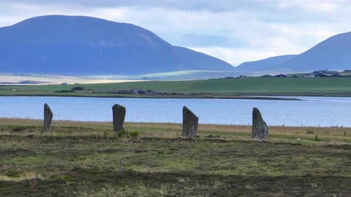 Ring of Brodgar, Prehistoric Landmark on Mainland Island, Orkney, Scotland UK