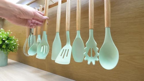 Kitchen Utensils in a Row