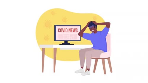 Ataque de pánico por Covid aislado y animado