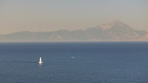 Sailboat Sailing in Vast Waters