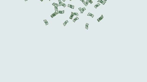 Animated Falling Green Dollar Bills Loop