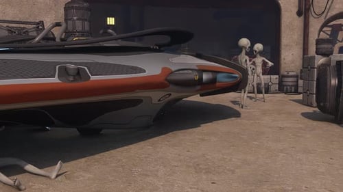 Aliens are Repairing a Space Shuttle or Spaceship on