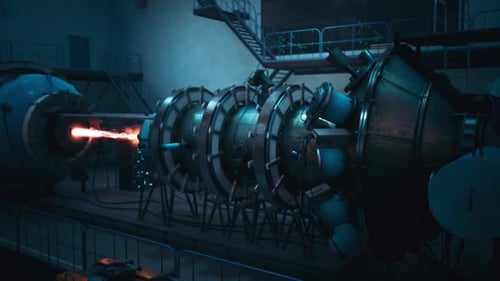 Advanced Technology in a Futuristic Laboratory Developing Energy Sources