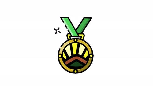 Animated Modern Medal Icon for Awards and Success