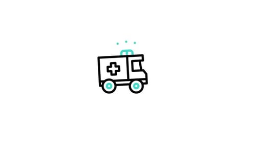 Flat Design Ambulance Icon Driving Animation
