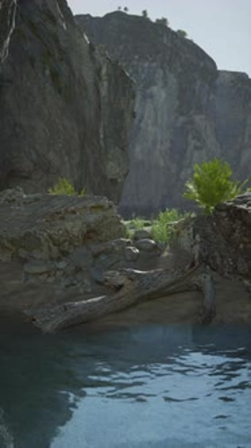 Mountain Lake Surrounded By Rocks