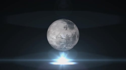 3d moon planet rotating 360 degree with soft black lighting background. science and technology.Vd892