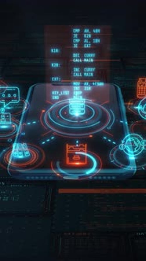 Smartphone Managing Futuristic Technological Connections and Data Flow