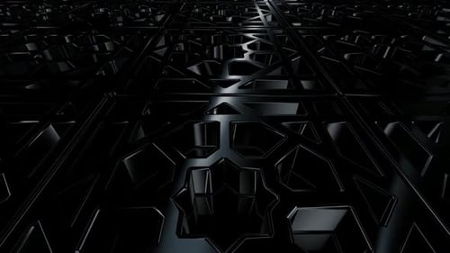 Abstract Dark Metallic Geometric Pattern Animation Loop