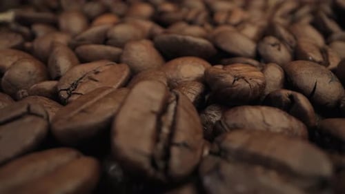 Close Up View of Roasted Coffee Beans