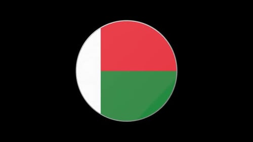 Madagascar Flag Circular 3D Spinning Animation
