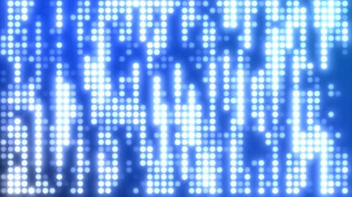 Abstrakte blau leuchtende fliegende Linien, Streifen aus leuchtenden Punkten und Energieteilchen. Video 4k, 60 Bilder pro Sekunde