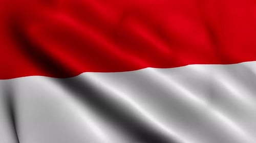 Seamless Waving Red and White Flag Background Animation