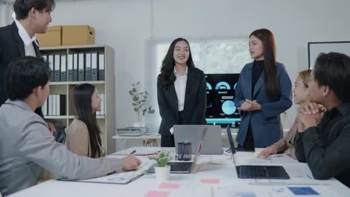 Group of teamwork businessman working and brainstorming in office