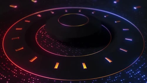 Futuristic Digital Circle Intro Animation with Neon Glow