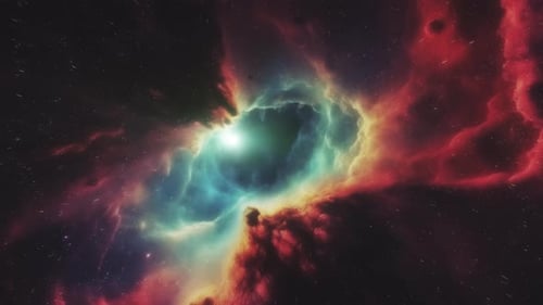 Fundo espacial com uma nebulosa cercada por estrelas e poeira espacial