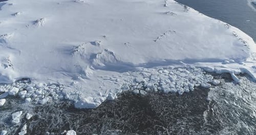 Antarctica Ocean Coast Seascape Aerial Flight View