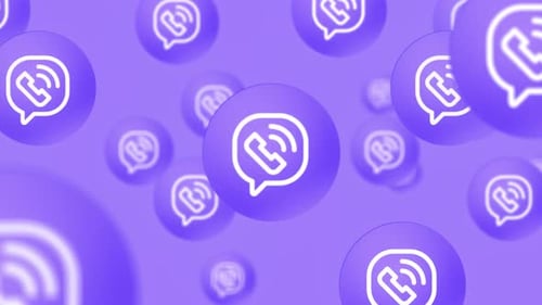 Animated Purple Communication Bubble Icons Background
