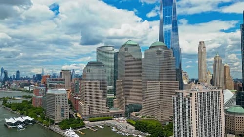 New York City NYC Aerial View New York City Skyline From Drone Panoramic Drone View on Manhattan in