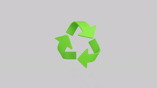 Rotating 3D Recycling Symbol Animation