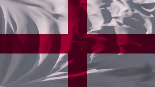 Seamless Loop of Realistic Waving Flag of England