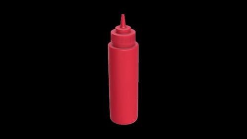 Red Squeeze Bottle for Condiments