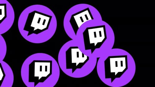 Twitch Social Media Icons Transition Alpha Channel 4K