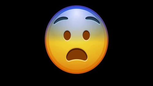 Animated Emoji Face Expressing Shock and Nervousness