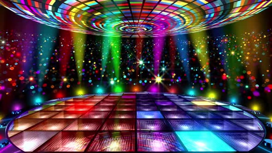Vibrant Disco Dance Floor With Dynamic Party Lights, Backgrounds Motion ...