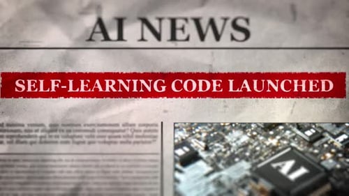 AI News Dynamic Headline Reveal on Newspaper