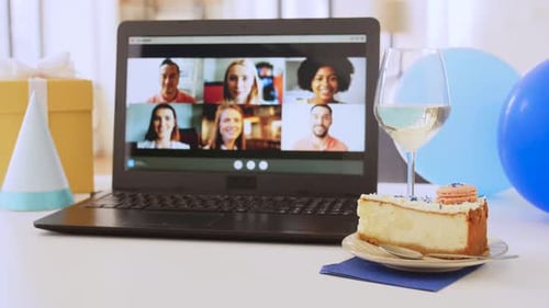 Online Birthday Celebration with Cake and Video Call