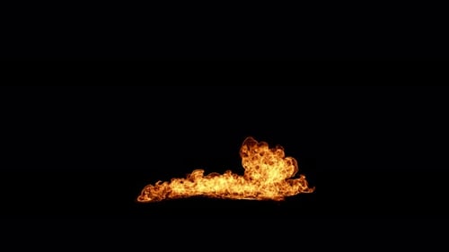 Large fire burst on transparent background