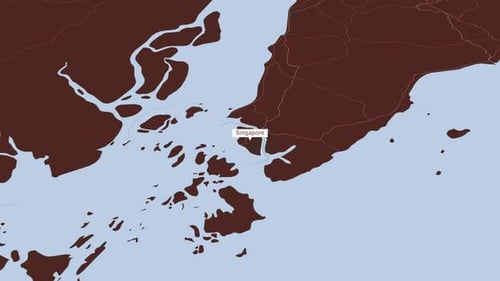 Singapore Map Zoom-in Location Animation