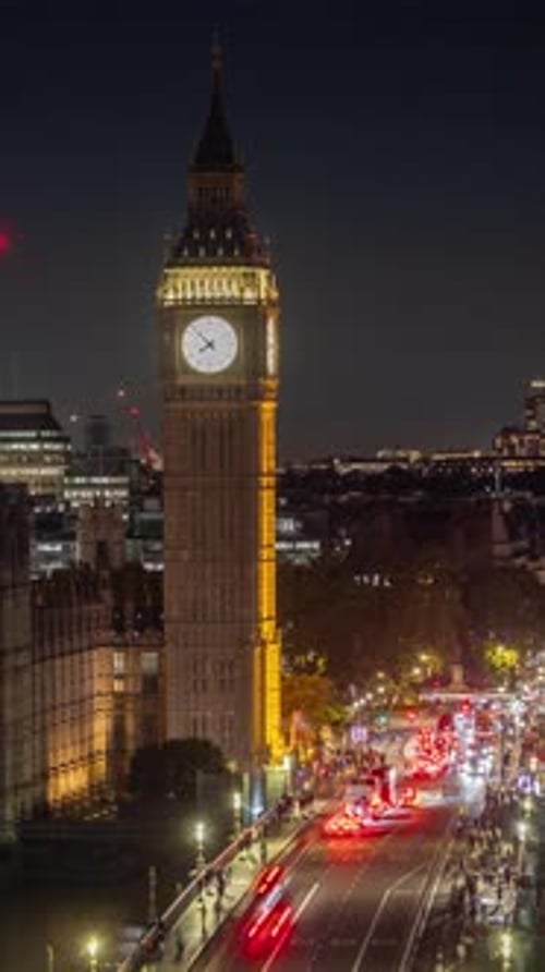 Big Ben Clock in London England in Vertical