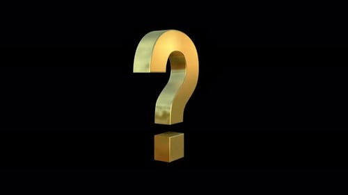 Rotating 3D Golden Question Mark Symbol Animation
