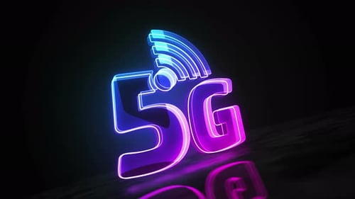 5G mobile network technology symbol loop digital concept