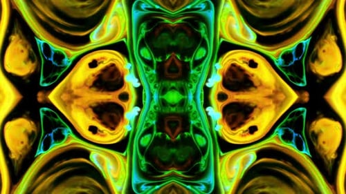 Vibrant Abstract Fluid Kaleidoscope Ink Flow Animation