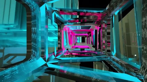 Abstraktes, lebendiges Tunnel-Digitalrendering