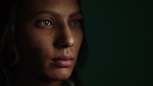 Close Up Face of Young Woman