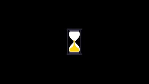 Flat Design Hourglass Icon Animation
