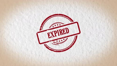 Hand Stamping Expired Red Ink Mark