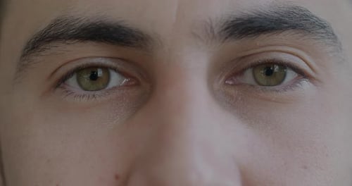 Extreme Close Up Of Adult Human Eyes
