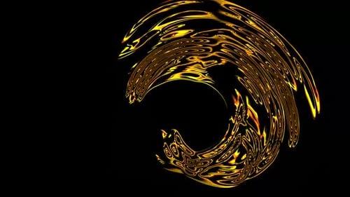 Dynamic Golden Liquid Swirl Abstract Motion Background