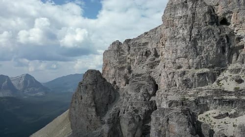 Aerial View of Majestic Rocky Mountains. Crowsnest Pass, AB, Canada.
