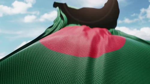Realistic Bangladesh National Flag Waving Animation