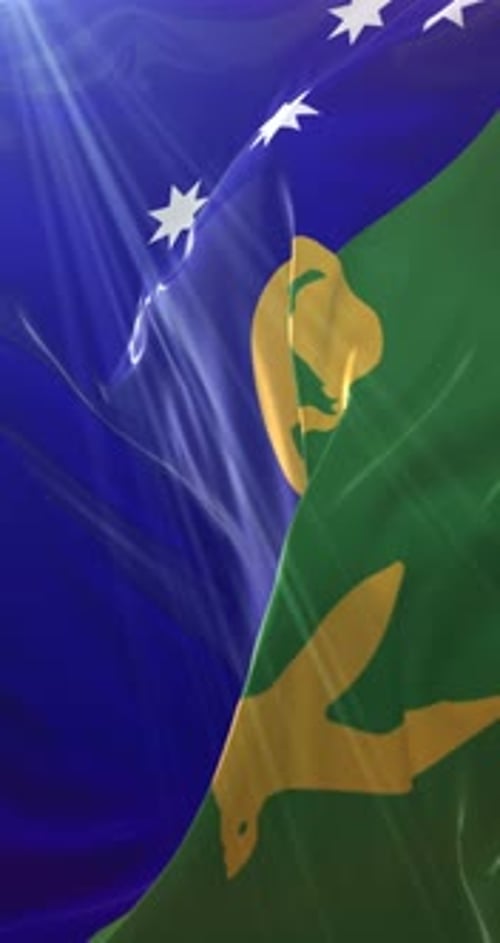 Realistic Vertical Waving Christmas Island Flag Animation