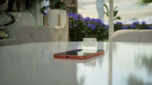 Animated 3D Envelope Notification Icon Counting Up